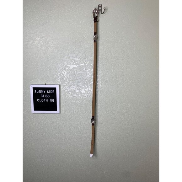 Brown  Genuine Leather Snakeprint Belt With Medal Rose Detailing - Picture 12 of 12